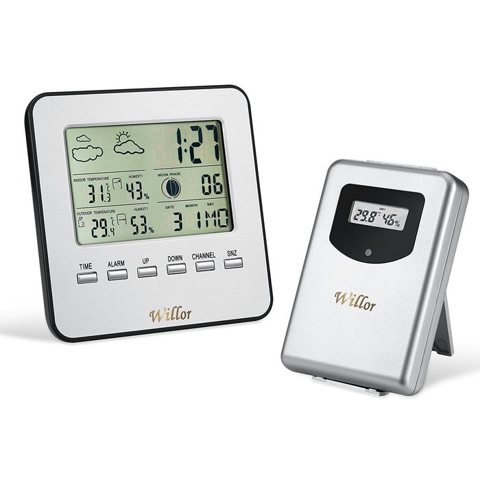 Wireless Weather Station, Willor Digital Indoor Thermometer Hygrometer with Temperature Humidity Weather Forecast... N8
