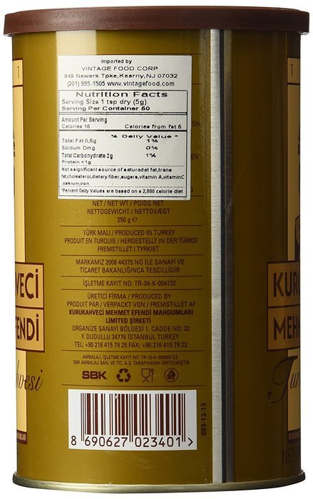 Mehmet Efendi Turkish Coffee, 250 Gram Can