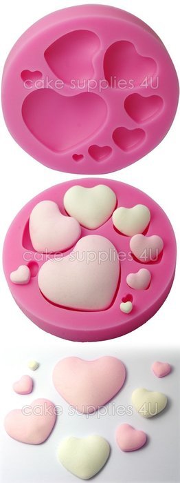 Love Heart Design Silicone Fondant Cake Mold Fondant Bakeware Decorating Tool 3d Cake Decoration Tools Cup Cake...