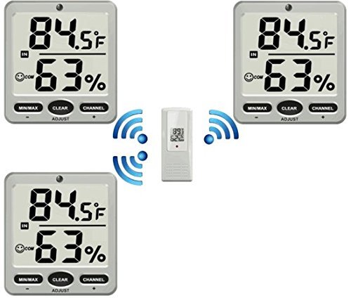 Ambient Weather WS-07 Big Digit 8-Channel Wireless Thermo-Hygrometer N11