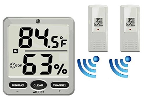Ambient Weather WS-07 Big Digit 8-Channel Wireless Thermo-Hygrometer N12