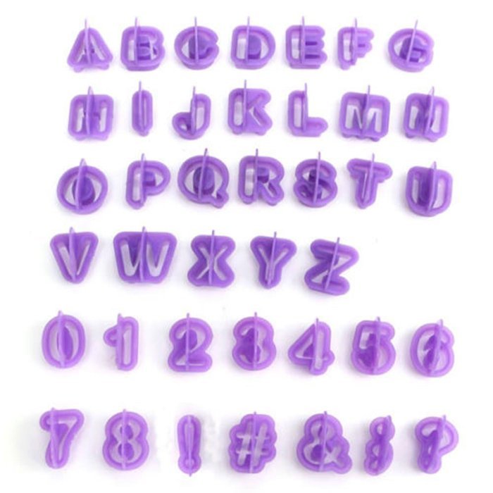 Cake & Cookie Cutters 40PCS Plastic Alphabet Letter Cake Biscuit Baking Mould Fondant Cookie Cutters N2