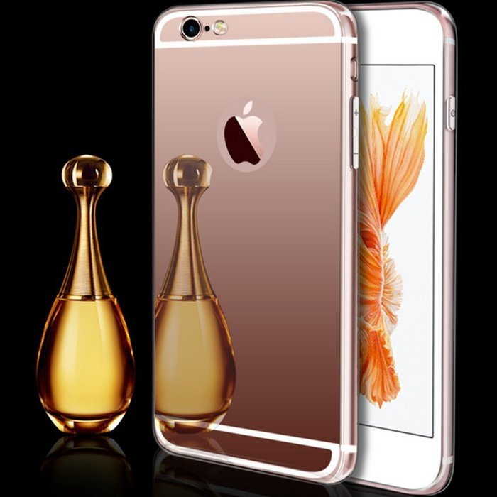 iPhone 7 Plus Glass Mirror Silver Case-Auroralove Luxury Bling Diamond Makeup Case Soft Slim Glass Mirror Case... N25