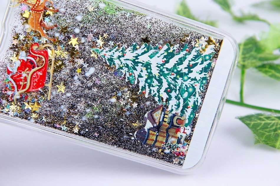 Galaxy Note 5 Case,Galaxy Note 5 Liquid Cover,PHEZEN Christmas Tree Santa Claus Design Cool Quicksand Moving Stars... N10