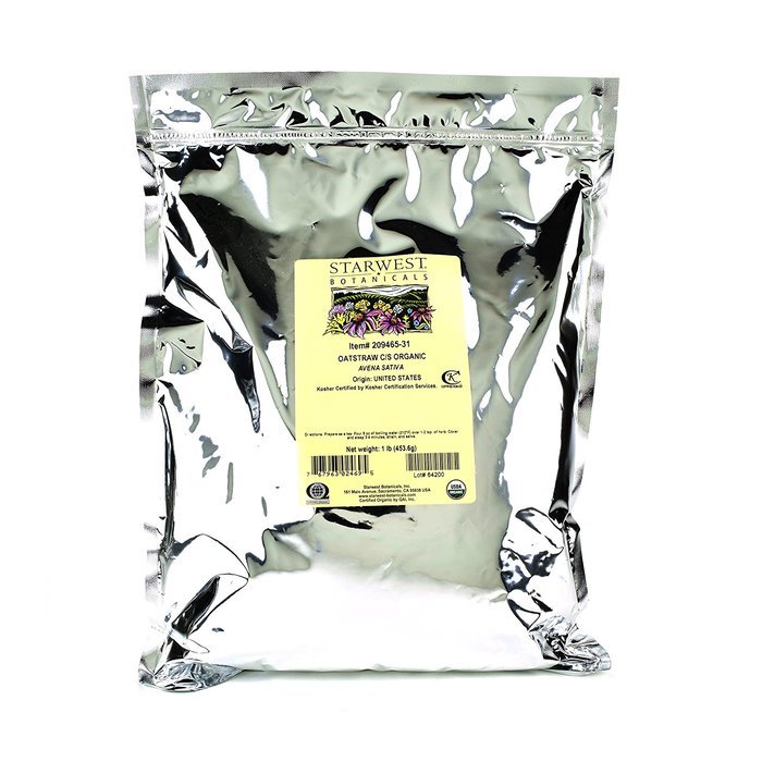 Starwest Botanicals Organic American Oatstraw Herb Loose Tea Cut and Sifted, 1 Pound Bulk Bag N2