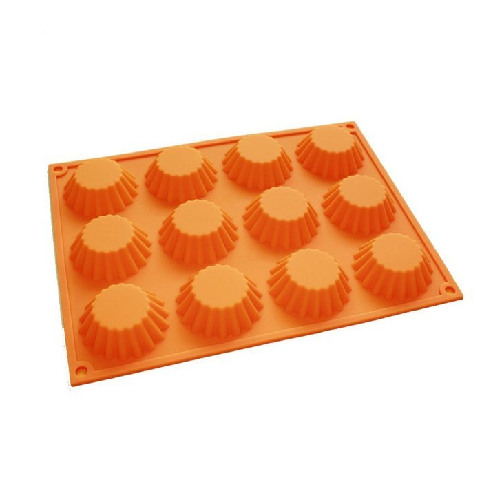 X-Haibei Mini Egg Tart Cupcake Cake Baking Pan Silicone Jello Gelatina Mold 12-Cavity