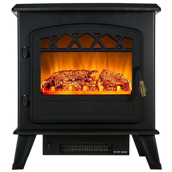 Golden Vantage 20" 1500W Adjustable 5200 BTU Freestanding Portable 2 Setting Tempered Glass Electric Fireplace... N2
