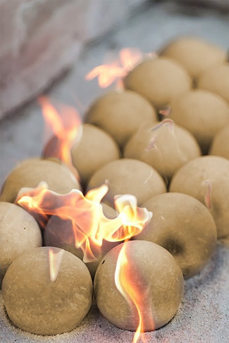 2 inch Ceramic Fireplace Balls in Beige/Tan &mdash;&nbsp;Set of 22 N2