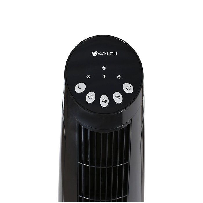 Avalon 36 Inch Oscillating Tower Fan with Remote and Timer, Black