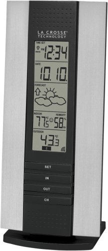 La Crosse Technology WS-7017U-IT Wireless Thermometer with Atomic time, Temperature, Forecast and Humidity