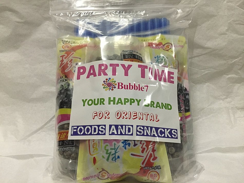 3 Packs of BOBA (Black) Tapioca Pearl "Bubble Tea Ingredients" With additonal 1 Pack of 50 BOBA STRAWS(Variety... N2