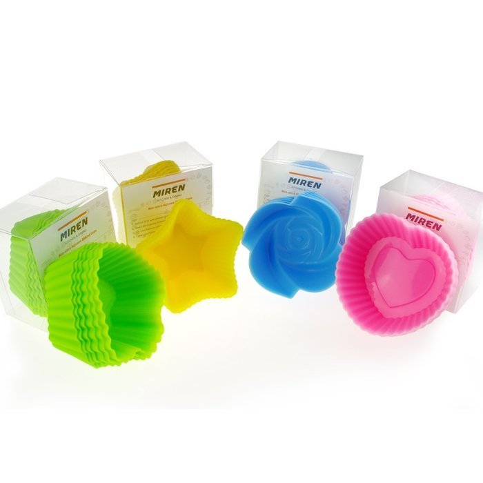 MIREN Reusable and Non-stick Silicone Baking Cups/Muffin Cup Molds in Storage Container-24 Pack-4 Vibrant Colors...