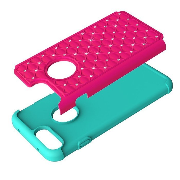 IPhone 7 Plus Case, A-store Premium Lightweight Slim Fit Cover with Rhinestone Hard Shell Silicone Protective... N6