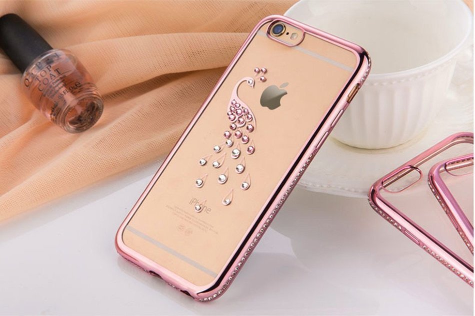 iPhone 7 Case,Inspirationc Glitter Bling Crystal Rhinestone Diamonds Clear Rubber Electroplate Plating Frame TPU... N6