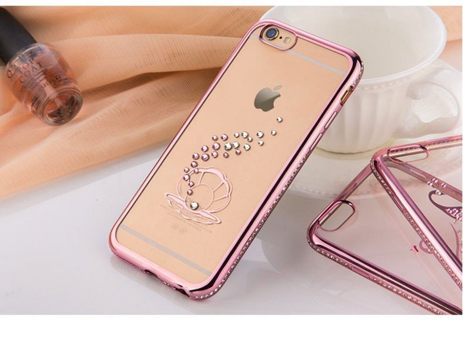 iPhone 7 Case,Inspirationc Glitter Bling Crystal Rhinestone Diamonds Clear Rubber Electroplate Plating Frame TPU... N7