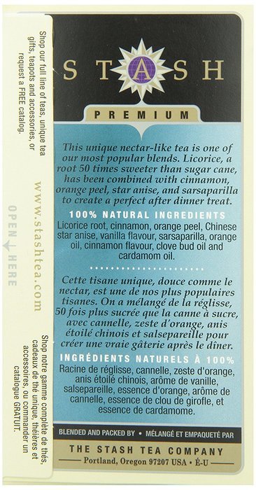 Stash Tea Licorice Spice Herbal Tea, 20 Count Tea Bags in Foil (Pack of 6) N64