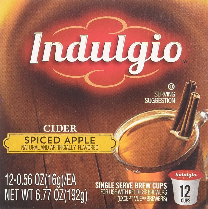 Indulgio Spiced Apple Cider Single Serve for Keurig K-Cup Brewers, 12 Count (Pack of 6) N17