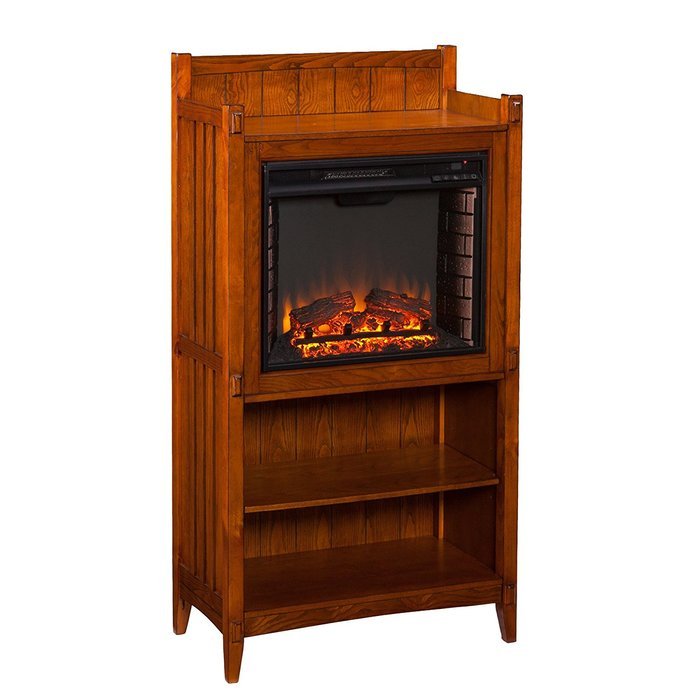 Southern Enterprises Mackay Fireplace Tower, Mission Oak