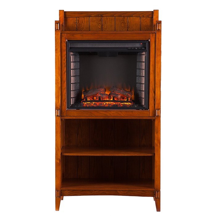 Southern Enterprises Mackay Fireplace Tower, Mission Oak N2