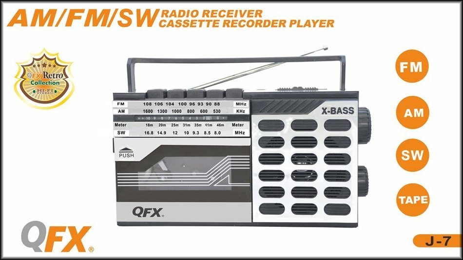 QFX J-7 Boombox AM/FM Cassette Recorder