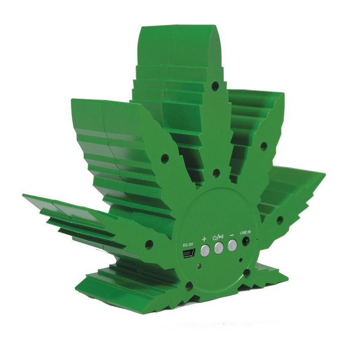 Pangea Brands PA-BT-GRN-LEAF Marijuana Bluetooth Speaker, Green N5