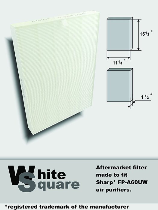 Sharp* Series Fp-a60uw Air Purifier Aftermarket Filter Replaces Fz-a60hfu By White Square