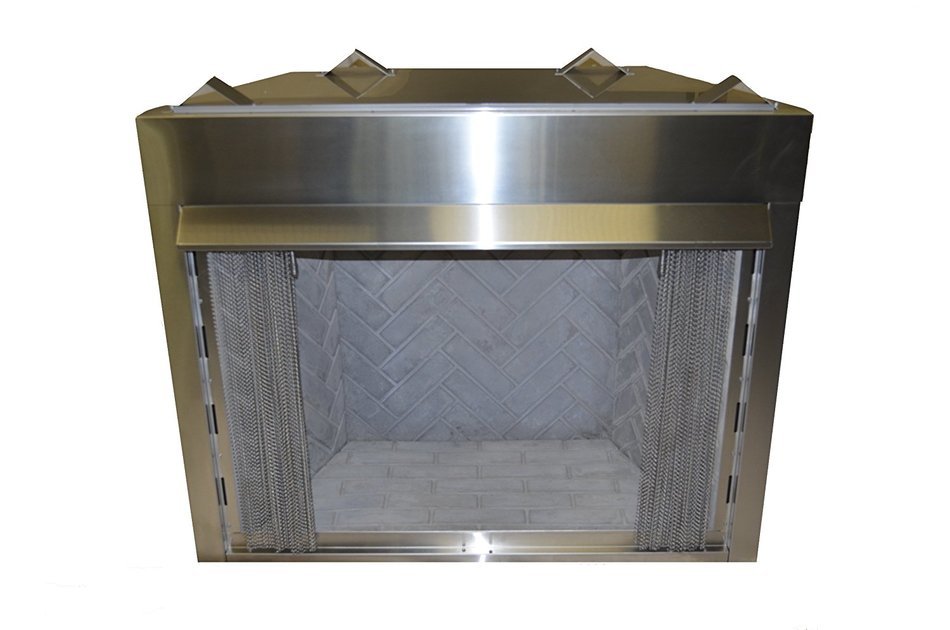 Sure Heat VFLBS42 Surefire Vent-Free Low Profile Stainless Steel Firebox with Heat Deflecting Mantel Guard and...