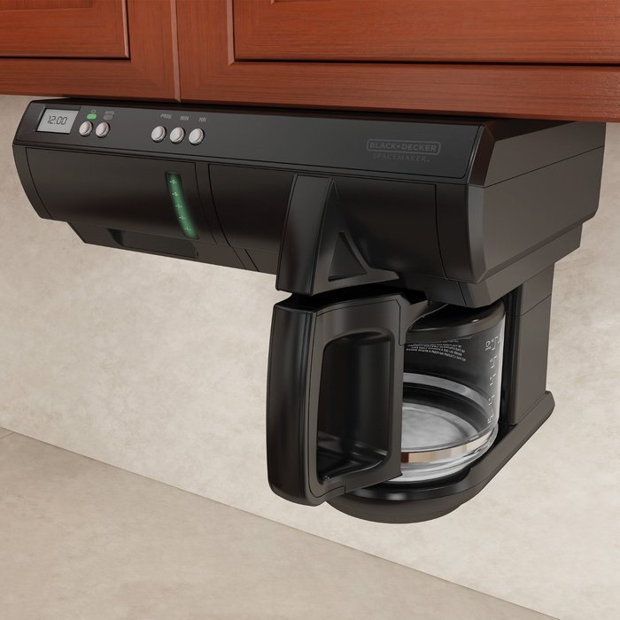 BLACK+DECKER SCM1000BD Space Maker 12-Cup Programmable Coffee Maker, Black N3
