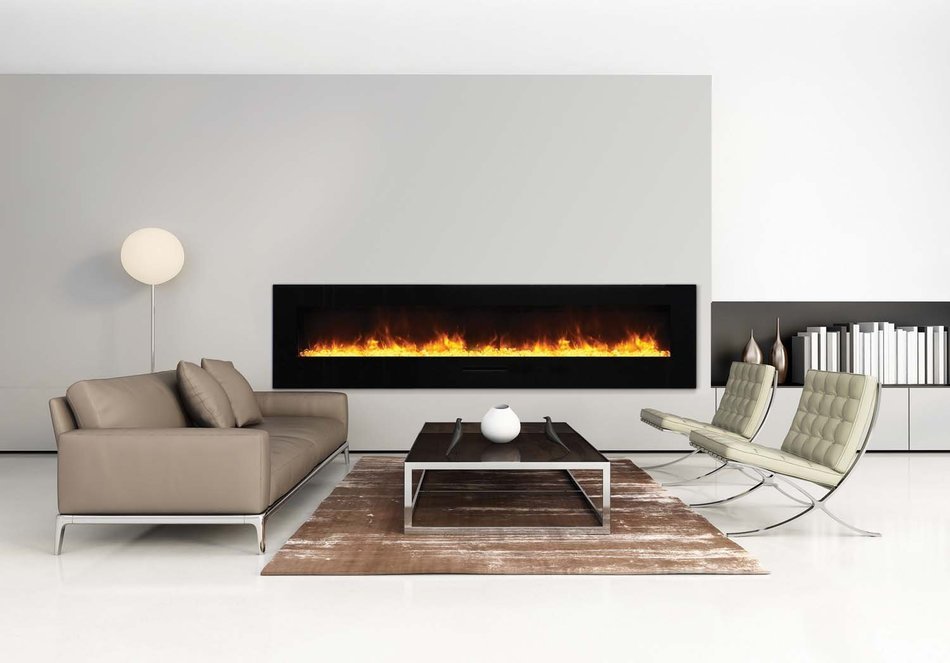 Amantii Wall Mount / Flush Mount Series Electric Fireplace with Ice Media Kit, 60 Inch N6