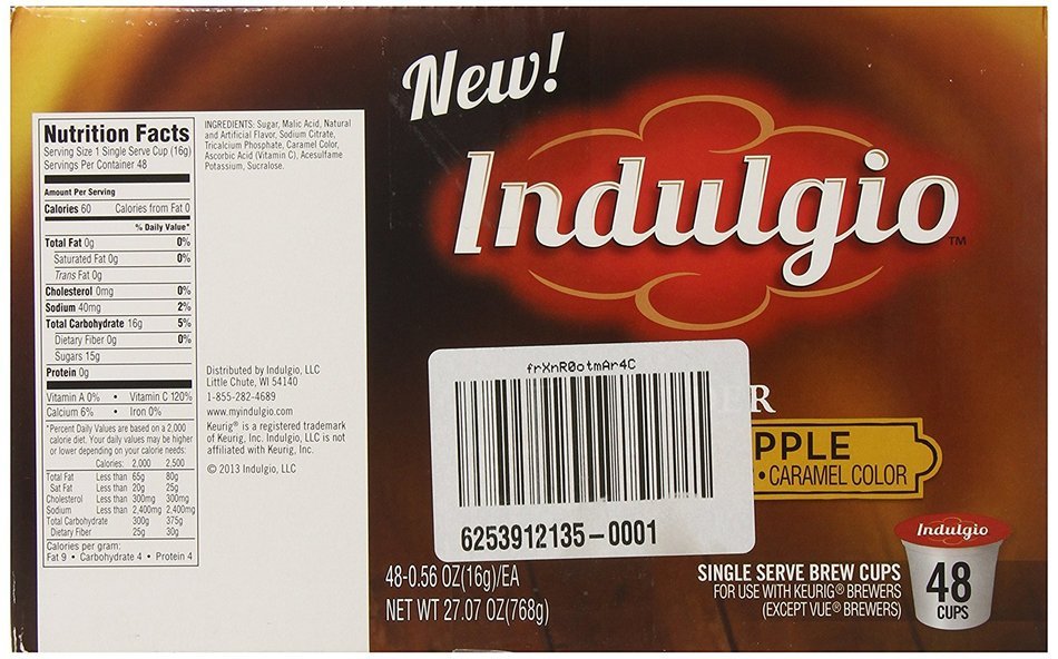 Indulgio Spiced Apple Cider Single Serve for Keurig K-Cup Brewers, 12 Count (Pack of 6) N27