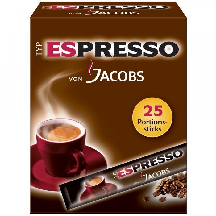 Jacobs Type Espresso Soluble Ground Coffee, 25 Portions (1box)