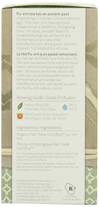 Rishi Tea Organic Pu-erh Tuo Cha Loose Leaf Tea, 3.21 Ounces Tin