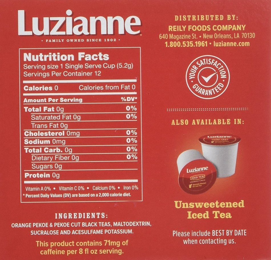 Luzianne Sweet Iced Tea Keurig K-Cups, 72 Count N5
