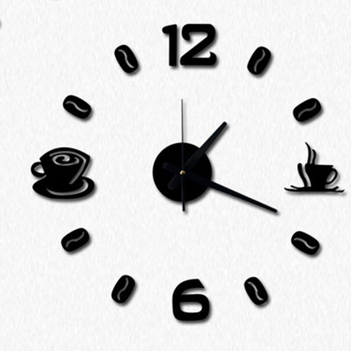 MuLuo American Style Living Room Coffee Cup DIY Wall Clock 3D Wall Stickers Watches Three colors red N2
