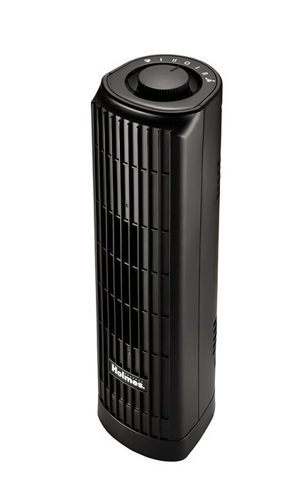 Holmes HTF1363B-BU 2-Speed Oscillating Mini Tower Fan, 13-Inch