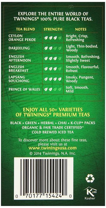 Twinings Pure Peppermint Herbal Tea, 1.41 Ounce Box, 20 Count N18