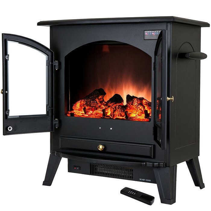 Golden Vantage 25" 1500W Freestanding Portable Adjustable Insert Electric Fireplace Stove Heater 5200 BTU w/ Remote N3