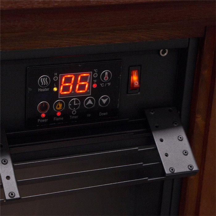 Ainfox 1500w Electric Firebox Fireplace Embedded Insert Heater Remote Control Digital LED Display Wood