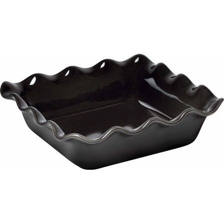 Emile Henry Ruffled Square Baking Dish 9.4" - Charcoal