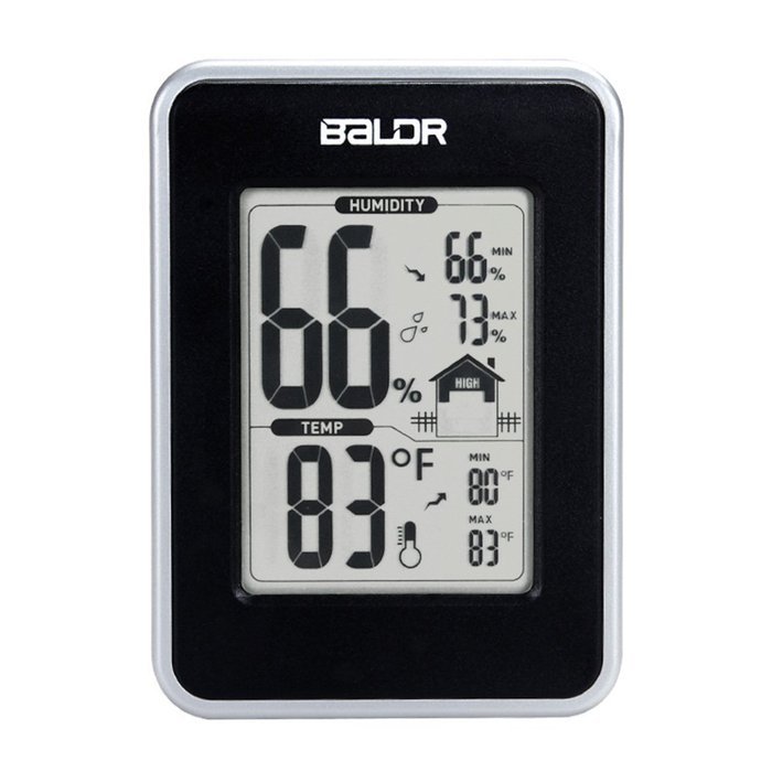BALDR Weather Station, Displays Humidity and Temperature, Min, Max, and Trend Indicator, White N6