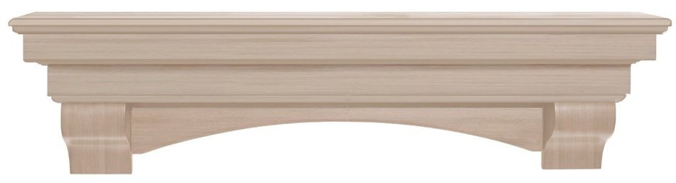 Pearl Mantels 495-72 Auburn Arched 72-Inch Wood and Wood Veneer Fireplace Mantel Shelf, Unfinished.