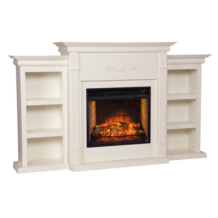 Southern Enterprises Tennyson Infrared Electric Fireplace in Ivory