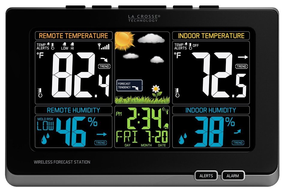 La Crosse Technology 308-1414MB-INT Wireless Color Weather Station with Mold Indicator, Black N2