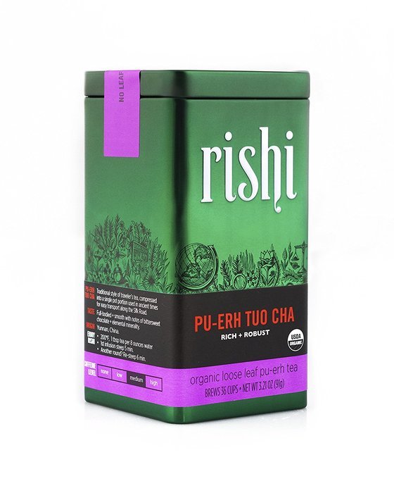 Rishi Tea Organic Pu-erh Tuo Cha Loose Leaf Tea, 3.21 Ounces Tin N2