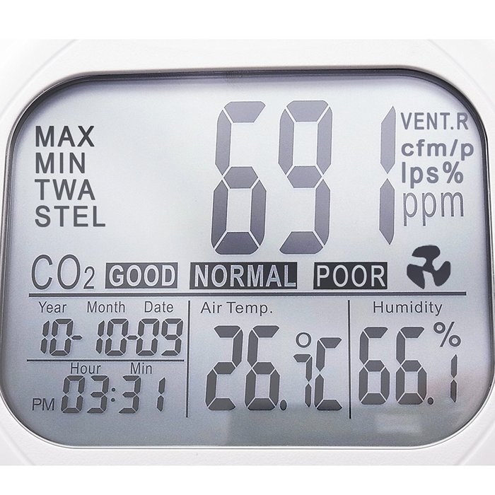 AZ Instruments Desktop Indoor Air Quality Monitor Temperature Humidity RH CO2 Carbon Dioxide Tester N3