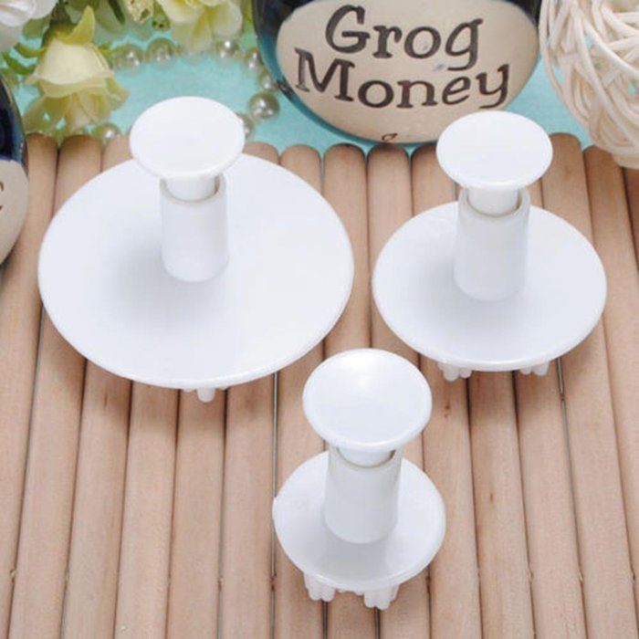 Cake & Cookie Cutters 3PCS Snowflake Shape Fondant Cake Baking Decorating Mold Plunger Cutter Set N2