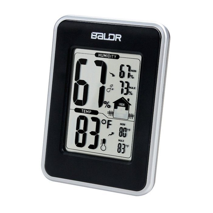 BALDR Weather Station, Displays Humidity and Temperature, Min, Max, and Trend Indicator, White N10