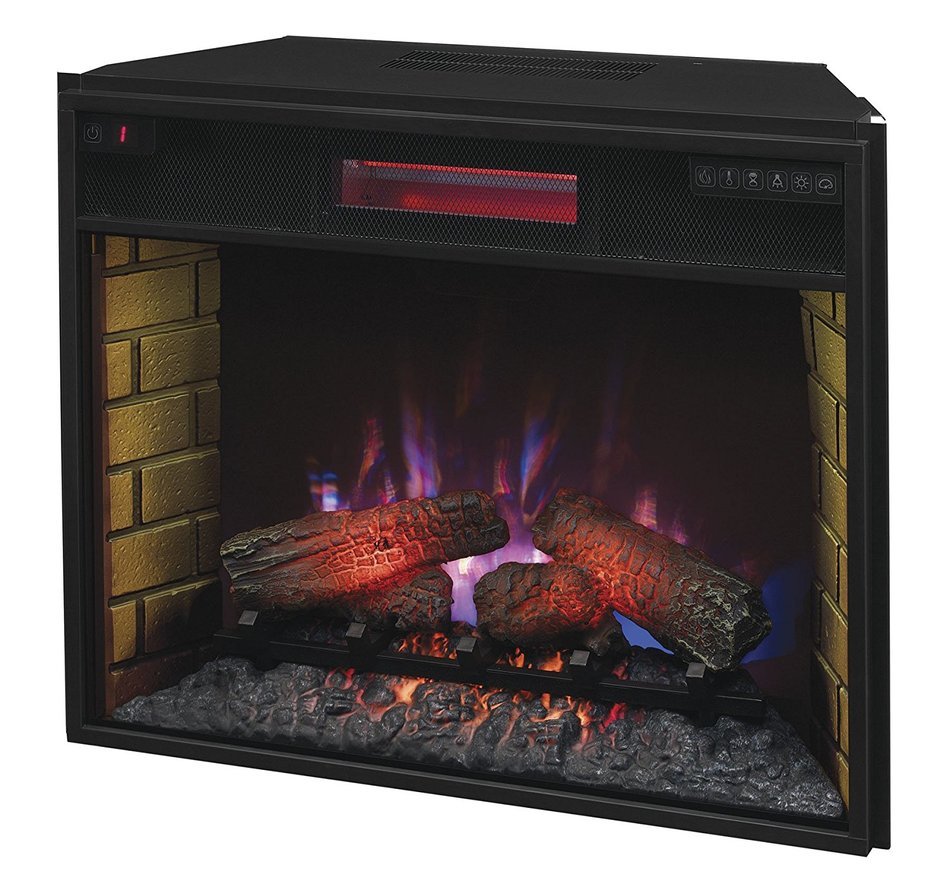 ClassicFlame 28II300GRA 28" Infrared Quartz Fireplace Insert with Safer Plug
