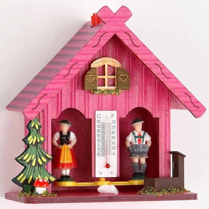 German Black Forest weather house pink TU 894 pink