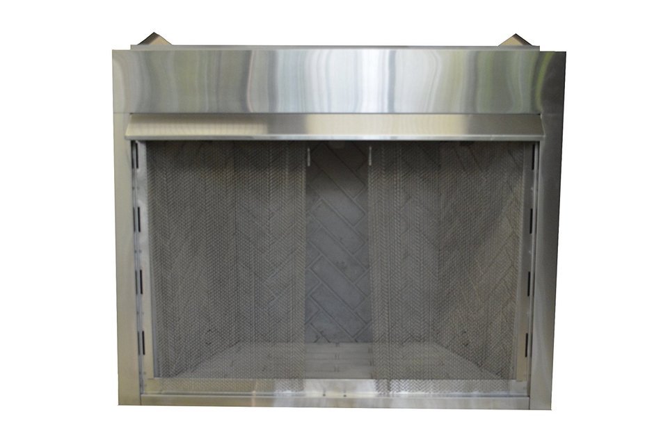 Sure Heat VFLBS42 Surefire Vent-Free Low Profile Stainless Steel Firebox with Heat Deflecting Mantel Guard and... N3